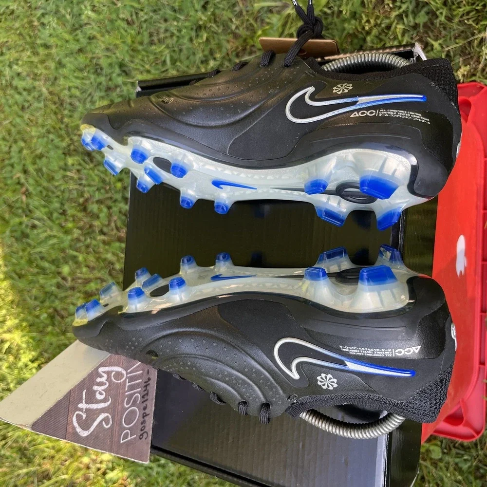 Nike Legend 10 Elite FG Soccer Cleats Men Size 6.5 /‎ Women Size 8 Black / Blue